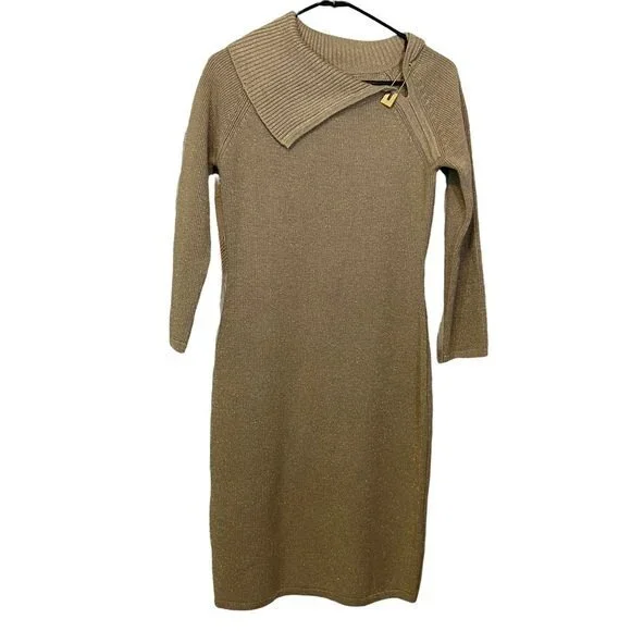 Calvin | Dresses | Calvin Klein Metallic Gold 34 Sleeve Safety Pin Sweater Dress | Poshmark Calvin | Dresses | Calvin Klein Metallic Gold 34 Sleeve Safety Pin Sweater Dress | Poshmark